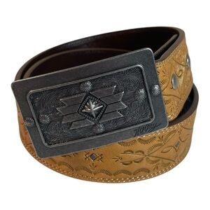 Hooey Women’s Size Medium Western Leather Embossed Belt